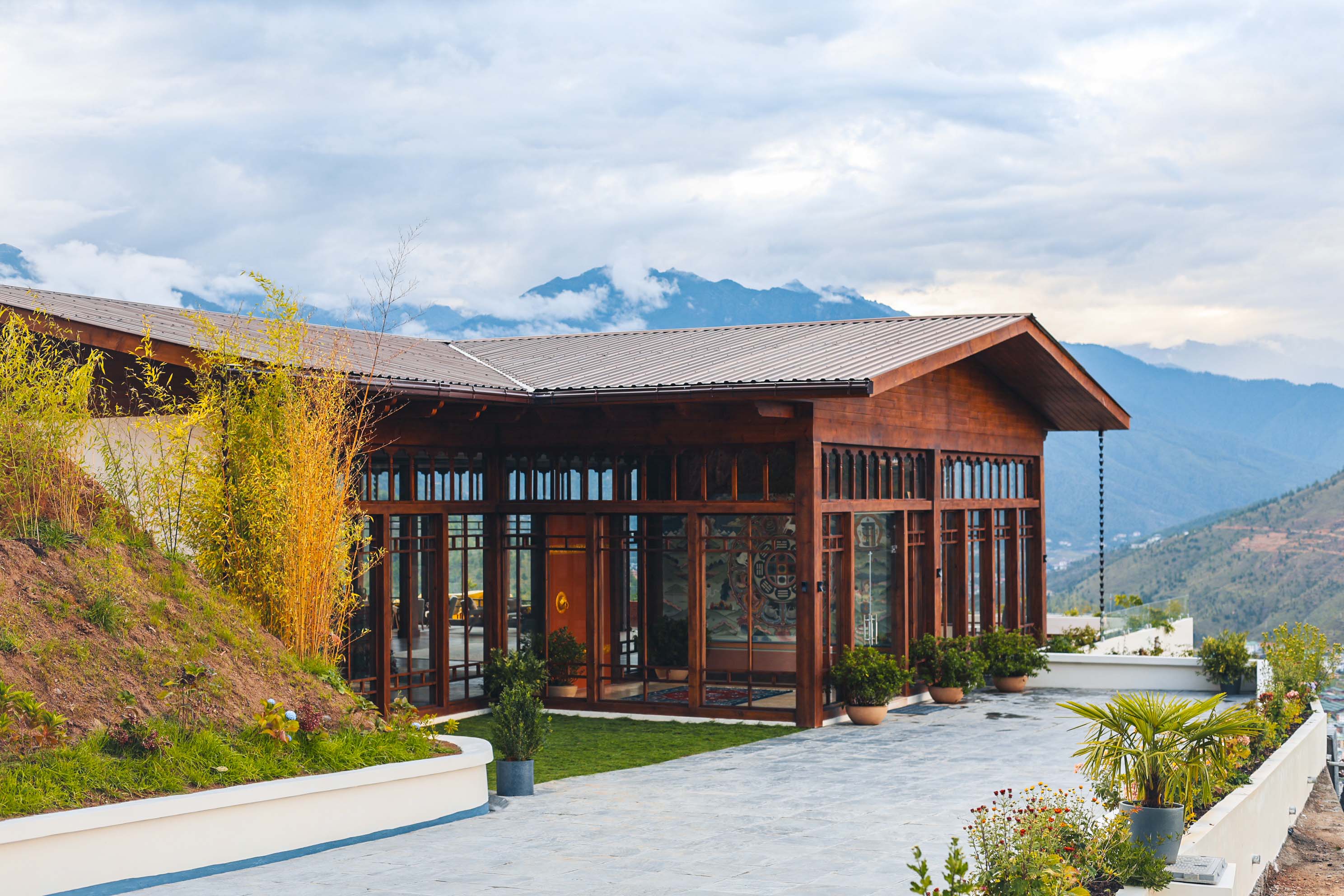 Simtokha Wellness Resort overlooking Thimphu Valley